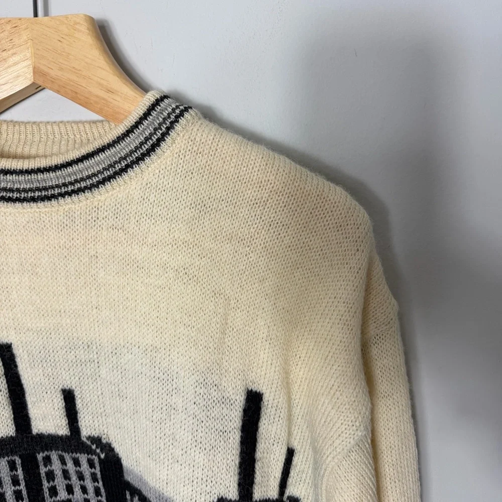 Vintage Westmorland Knit 100% Wool Sweater City Neutrals Crewneck Size Large *O - Picture 4 of 14